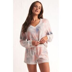 Z Supply Candy Skies Tie Dye Long Sleeve Top - Cloud Dancer NWT SIZE XS L